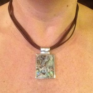 Cookie Lee Abalone/Silver Filigree Neckla